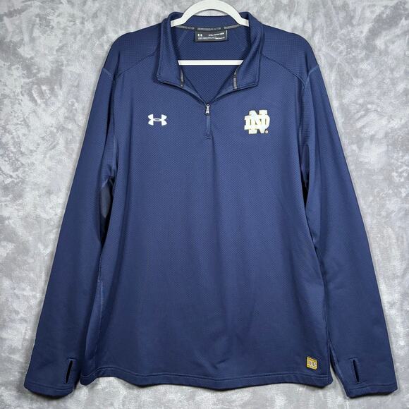 Under Armour Notre Dame 1/4 Zip ColdGear Reactor Pullover XXL - Picture 1 of 10